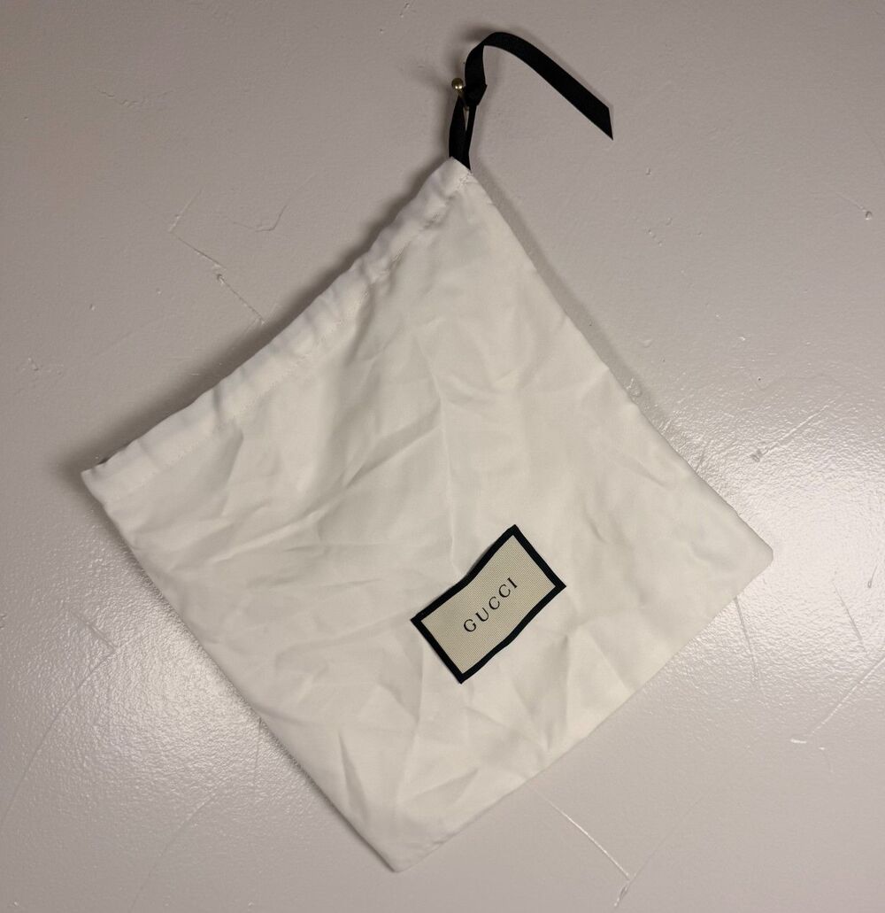 Gucci White Duster Bag Polyester 9.5" x 9.5"